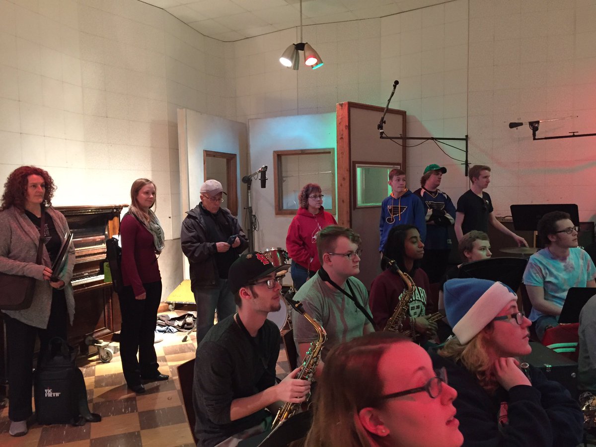 M100Alton's tweet photo. Wind Symphony recording in the historic RCA Studio B!!! Sydney is playing Elvis' piano! #Nashville17 https://t.co/DV7qqJhTjr