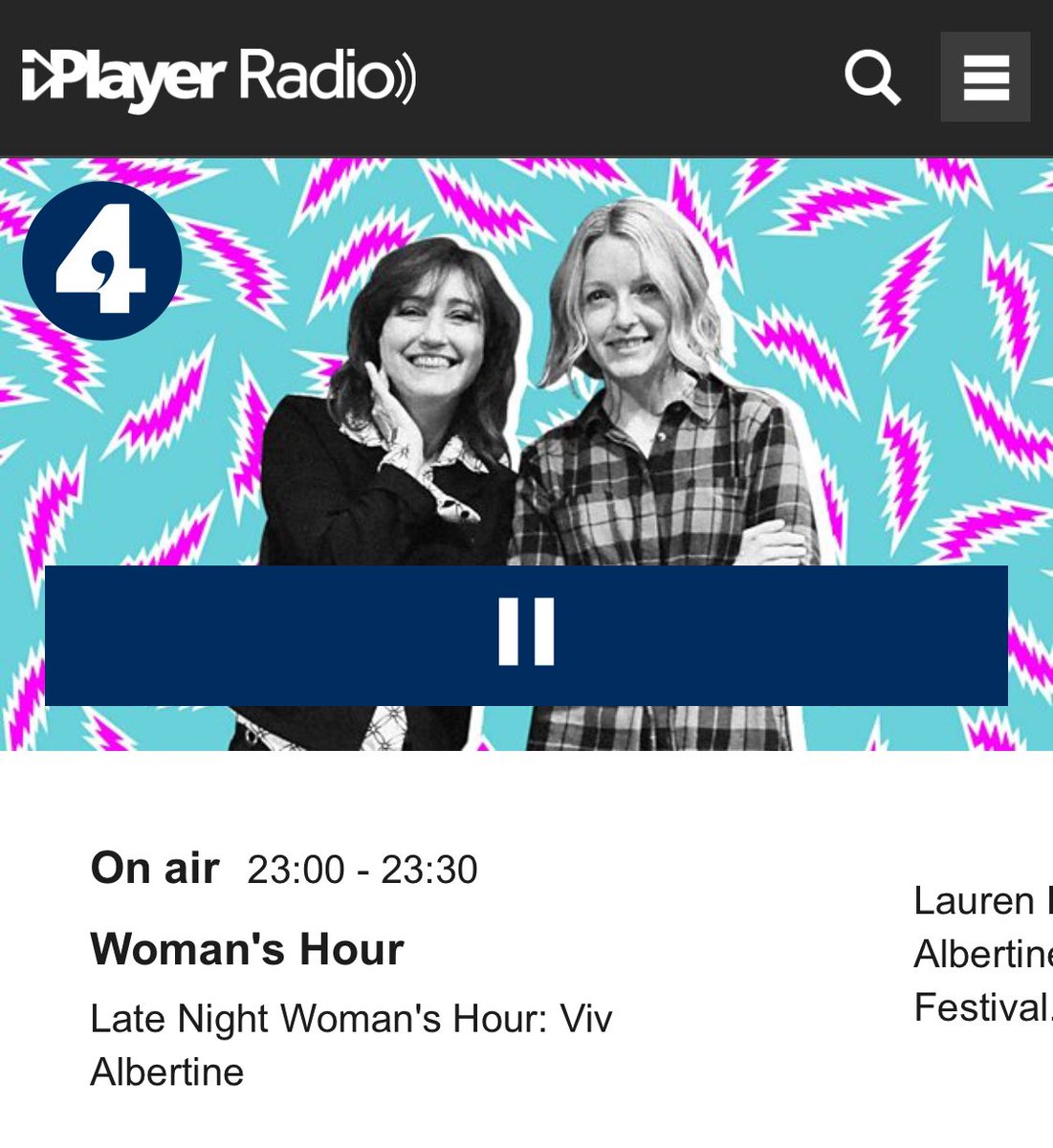 TUNE IN <a href="/BBCRadio4/">BBC Radio 4</a> NOW N LISTEN TO @viv_albertine