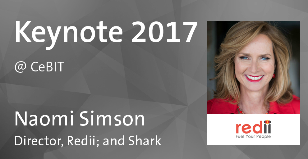 smbdig's tweet photo. .@NaomiSimson from @getredii is joining the #CeBITAus speaker lineup. See all Keynotes here: https://t.co/8lsaFIsLUg https://t.co/f7Szg11mNb