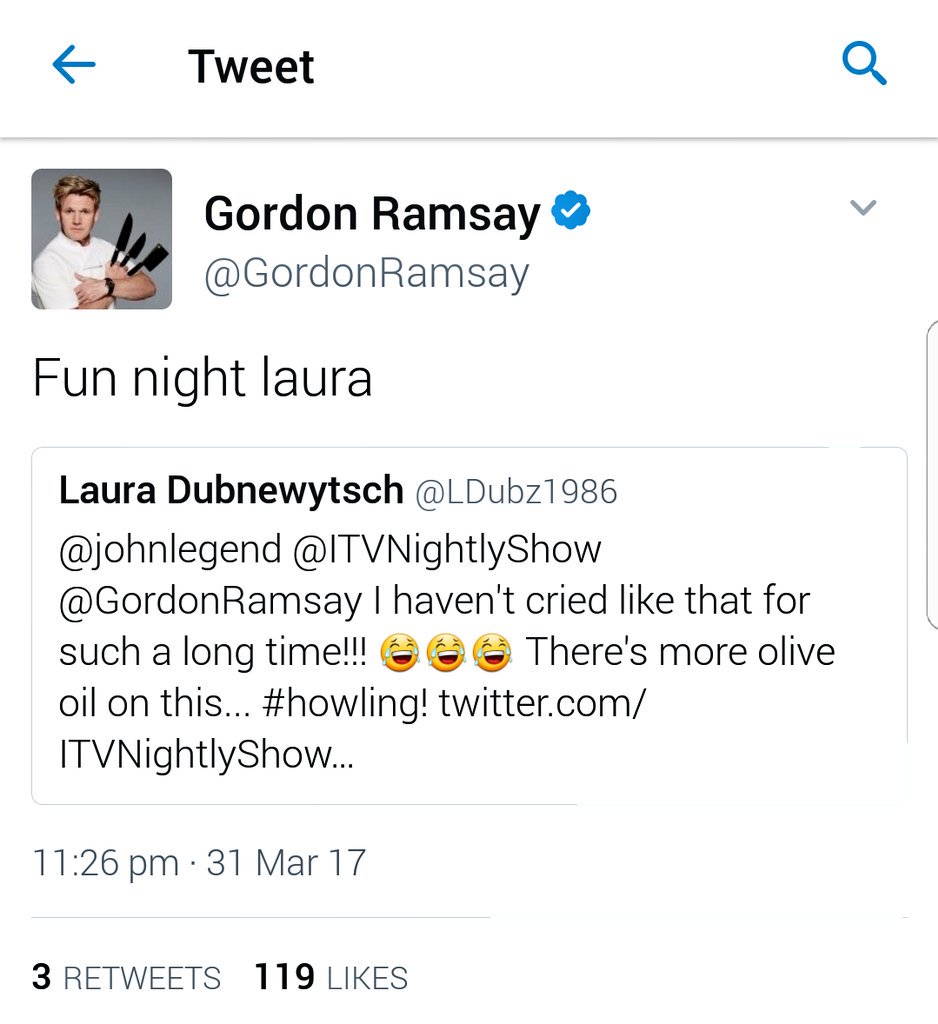 LDubz1986's tweet photo. 4.2 million followers!!! WTF @GordonRamsay you fucking legend!!! You have made my night!!! #stillhowling what a great show @ITVNightlyShow x https://t.co/V0mRcHdOy6