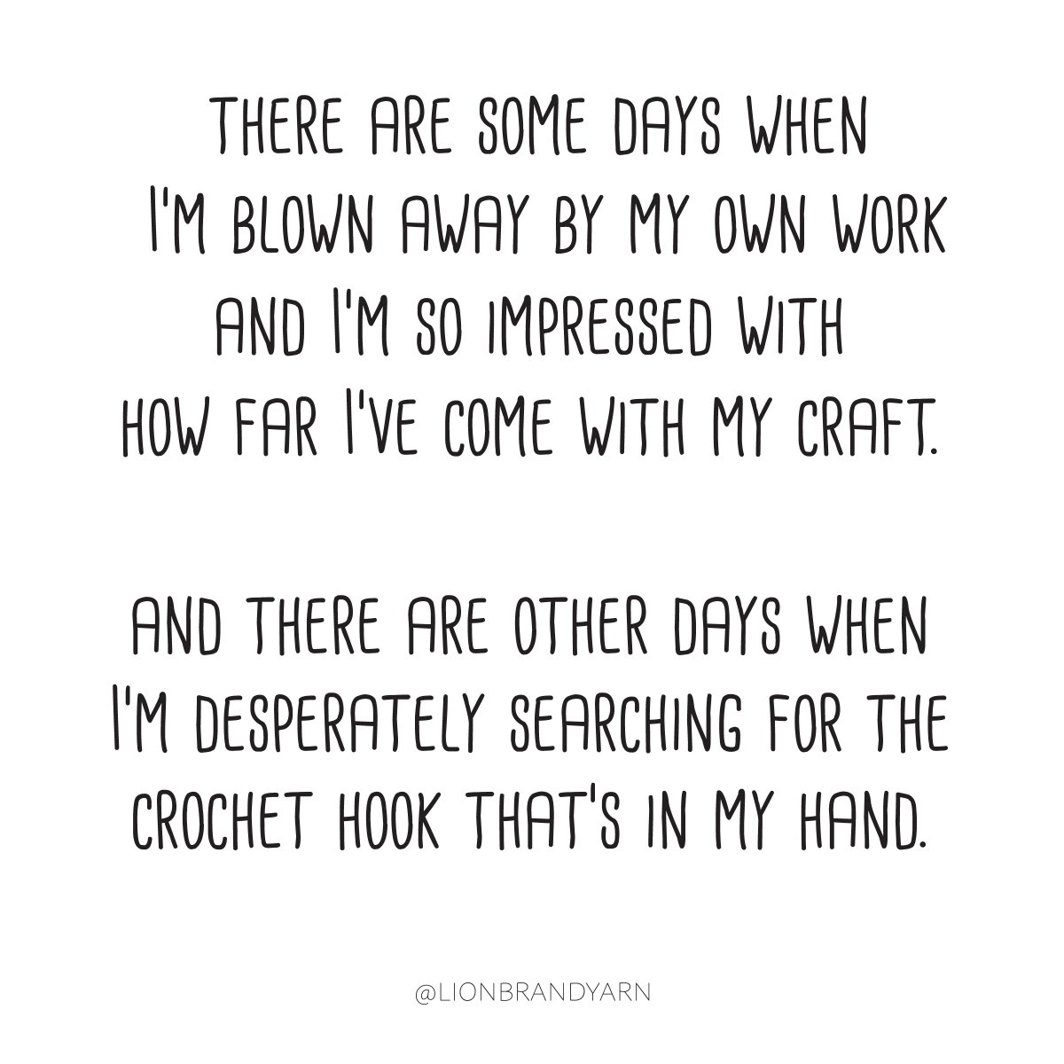 LionBrandYarn's tweet image. The struggle is so real #Crochet #CrochetProblems