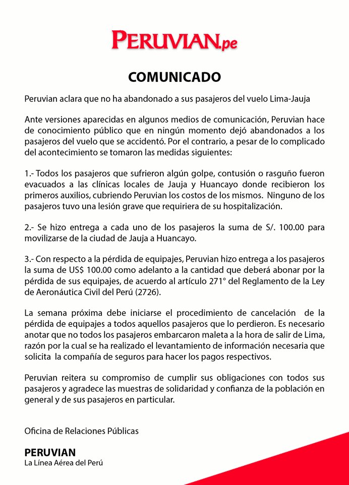 PERUVIAN Airlines tweet media