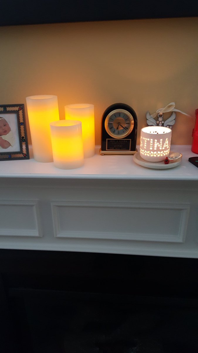 F3_Olive's tweet photo. One of these we lit at 6:15pm...as we have done for 47 weeks. The other one lit itself to comfort us after a difficult week. #SpiritAlive https://t.co/3FSvnfCcsS