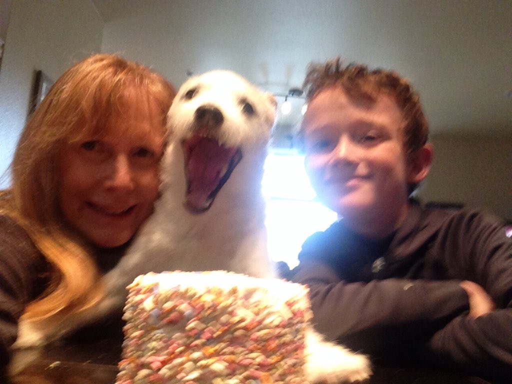 A date with my grandson and Ginger singing Happy Birthday to me with a huge 4 inch cake...lol...