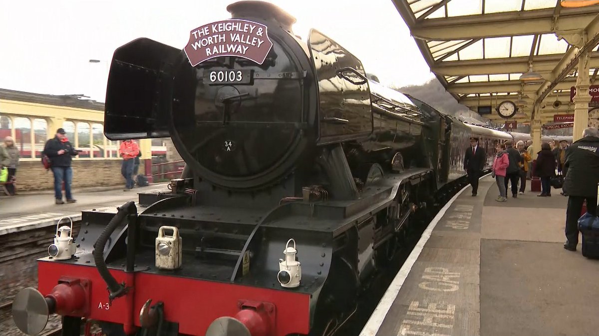 itvnews's tweet photo. Flying Scotsman returns to celebrate opening of Settle-Carlise line https://t.co/AVVJSZQFvI https://t.co/0xGWVJzL2J