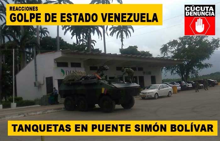 venezolanoenpie's tweet photo. Colombia militariza la frontera con Venezuela en reacción al golpe de estado!

Tanques protegen la frontera https://t.co/M3mgsoBrwx