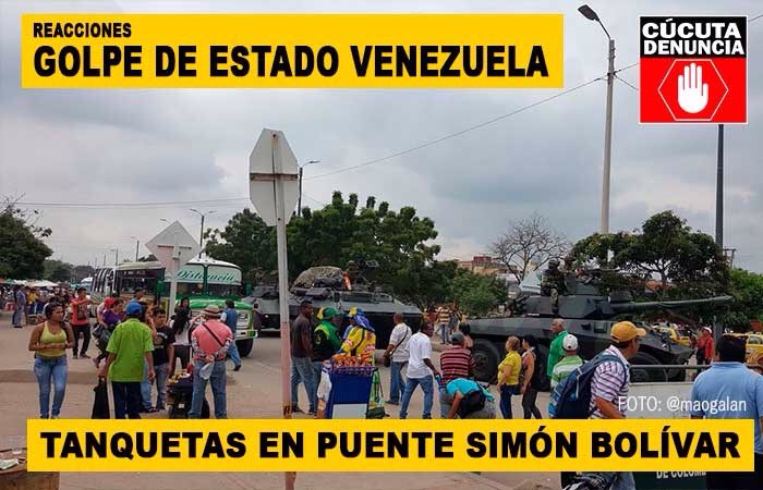 venezolanoenpie's tweet photo. Colombia militariza la frontera con Venezuela en reacción al golpe de estado!

Tanques protegen la frontera https://t.co/M3mgsoBrwx