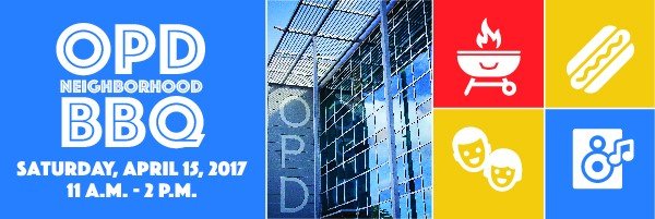 OrlandoPolice's tweet photo. Please join us April 15 for this OPD BBQ at our new HQ. Food, games, music -- fun for the whole family! Hope to see you there. https://t.co/F8Ek4xoGO4