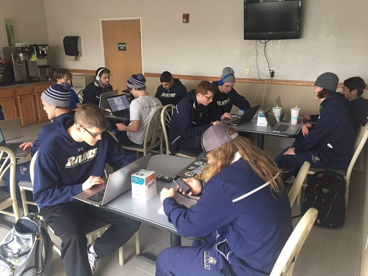 NCU_MLAX's tweet photo. Study Hall. Got to hit the books everyone is going pro in something else!! @NCURams #RamsFirstClimb https://t.co/NW36F36XxI
