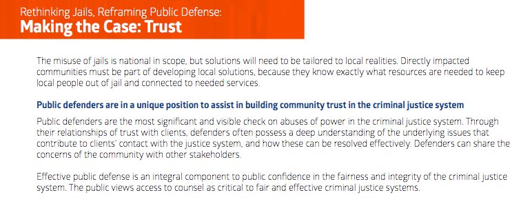 DefendShelbyCo's tweet photo. Public defenders are in a unique position to assist in building community trust in the criminal justice system #ReframePD #DefendGideon https://t.co/xeEuIlJ4J0