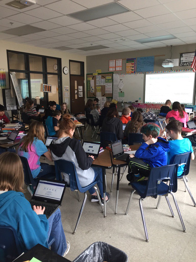 RMSReilly's tweet photo. Mrs. Hall and Mrs. Reilly's classes exploring library resources with Our media specialist Ms. Reszel. #rasdtc https://t.co/WeO9o8QOWa