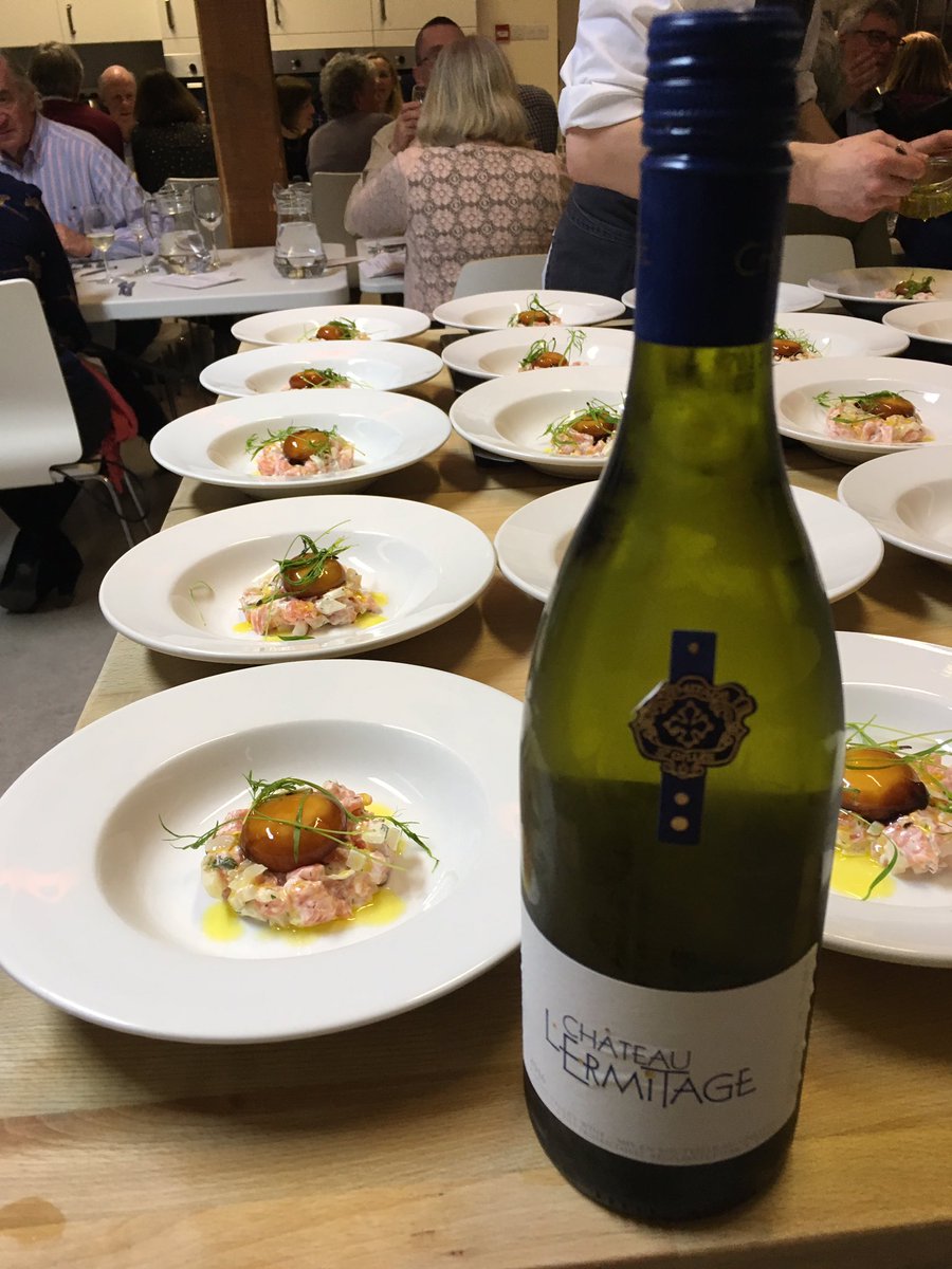 Sea Trout Tartare with  #ChateauLErmitage Blanc <a href="/hattersleywines/">John Hattersley</a> <a href="/darrengdwn/">Darren Goodwin</a> <a href="/Hartingtons/">Hartingtons</a>
