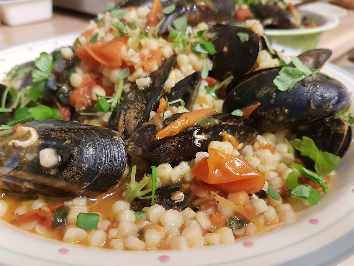 carmela_kitchen's tweet image. Fregola with mussels and @FilippoBerio #grancruoil #supperclub