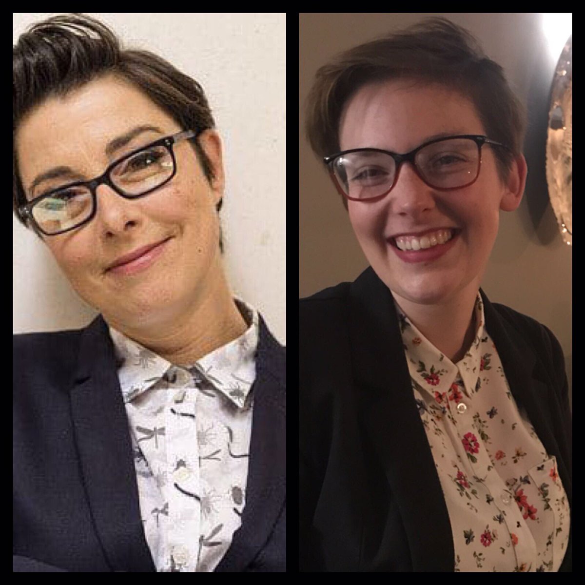 GMash05's tweet photo. @sueperkins apparently you're my style icon #twins https://t.co/Xcwu8VnCT6