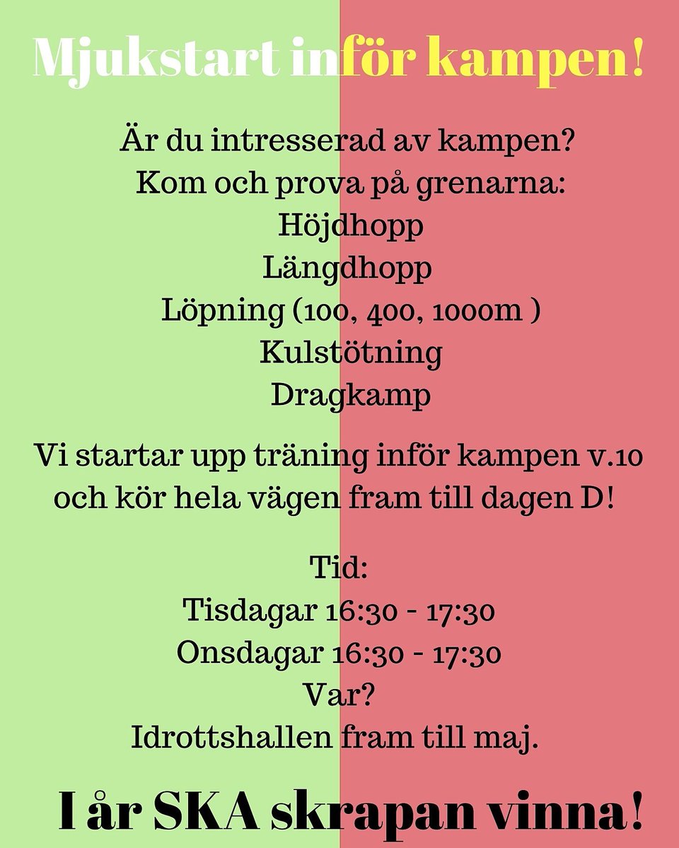 sifskrapan's tweet photo. Klart DU ska vara med i kampen! Kom ner och träna med oss på tisdagar och onsdagar i idrottshallen! 👍🌟 https://t.co/xgepC6DIKn