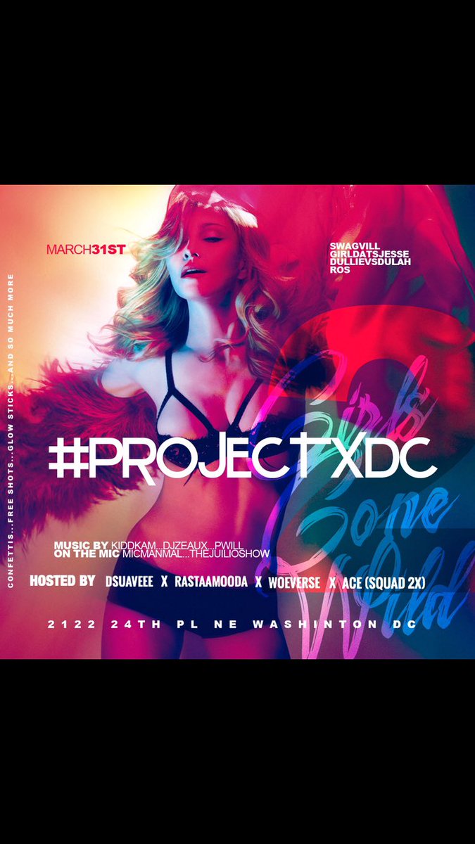 DngBigAnt's tweet photo. #ProjectXDc2 ππΈ
03/31 @ Bliss Dc πͺπ½
Confettis + Glow Sticks + Free Shots
#HuTakeOver ROS ππΎ
College Ids accepted | Ladies 18+
#BlissFridays https://t.co/qtRTZ5OG2P