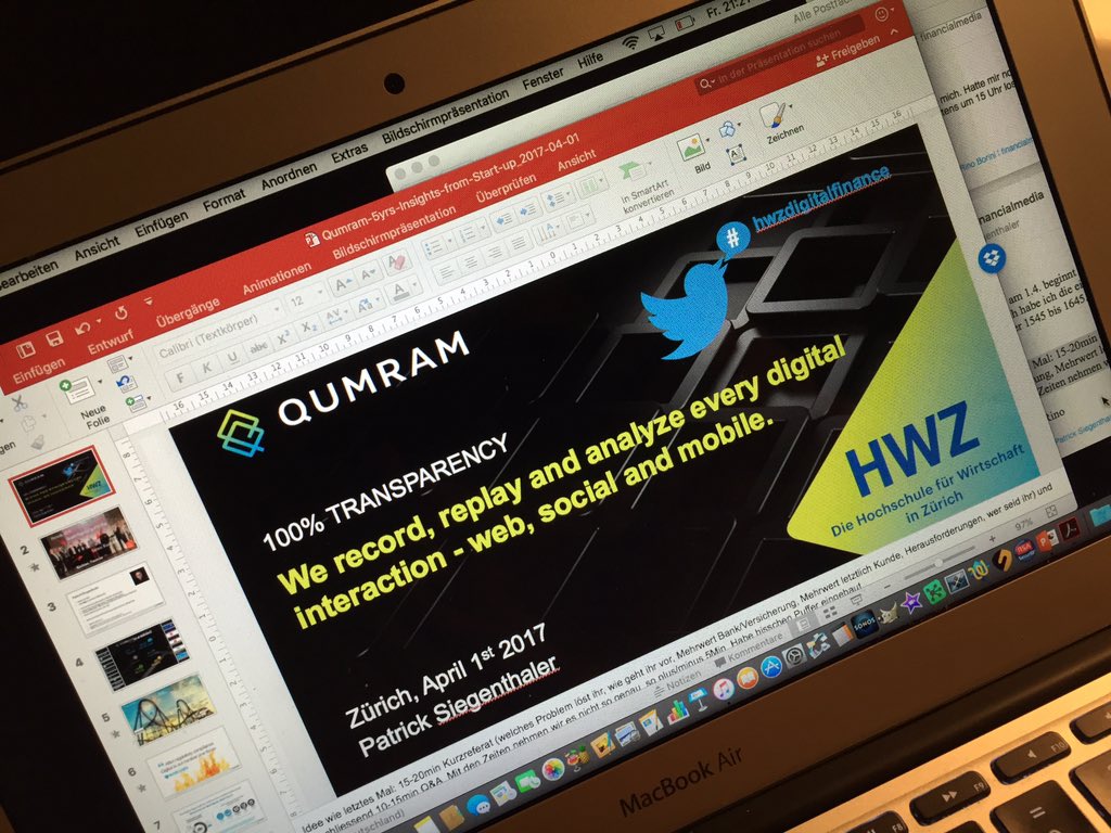 psiegen's tweet photo. Getting ready for #hwzdigitalfinance tomorrow. Happy to share some insights about 5 years in a life of a #FinTech startup #justrecordit https://t.co/XialOuZRsM
