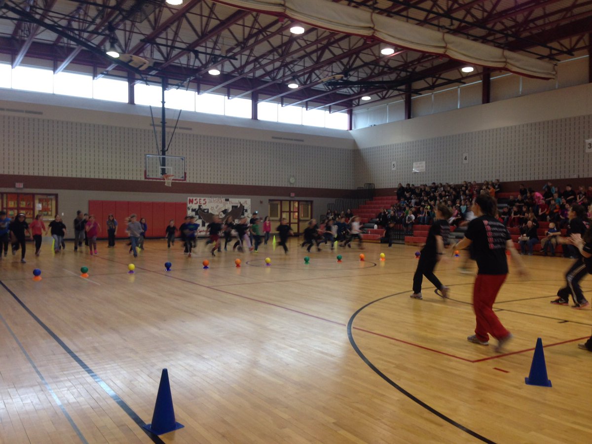 Students celebrate P.R.O.U.D. quarterly reward and encourage a staff/student dodgeball game. 
#oldschoolfun