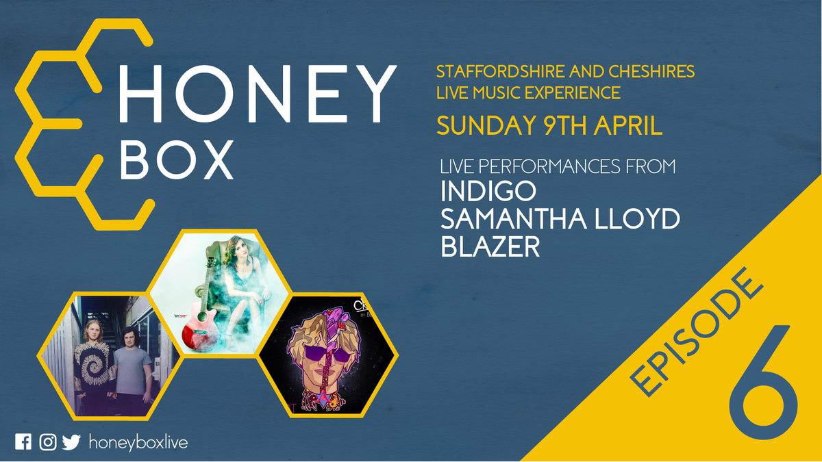 amazing line-up for Ep_6 <a href="/honeyboxlive/">honeyboxlive</a> 9th Apr @S_LloydMusic <a href="/INDIGOBANDSTOKE/">INDIGO</a> #Blazer live <a href="/kingst_studios/">King Street Studios CIC</a> #livestream #sot2021