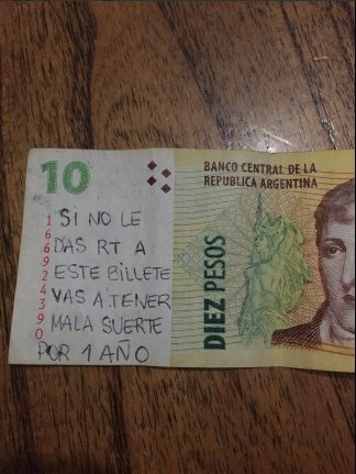 mendesxfernet's tweet photo. Este es el billete de la suerte, Sí no le das rt en 10 Segundos tendras mala suerte todo 1 Año 
(Cuiden sus billeteras) https://t.co/NntoCyKexx