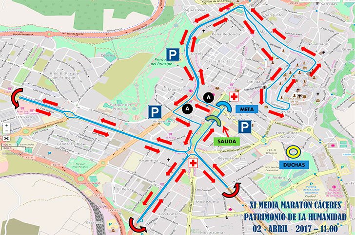 Recorrido XI Media Maratón Cáceres 2017 <a href="/Media_Caceres/">Media MaratónCáceres</a> <a href="/Ayto_Caceres/">Ayuntamiento Cáceres</a> <a href="/CrazyRunnercc/">CrazyRunner Caceres</a> @maratonCaceres <a href="/DeporteCaceres_/">Concejalía de Deporte Cáceres</a> caceres.online/eventos/recorr…
