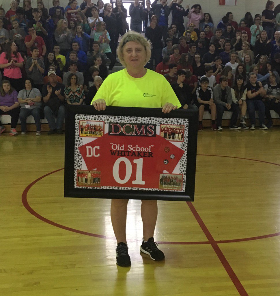 EmbryMembry's tweet photo. @dcmsalln honoring "old school" Whitaker in her last student vs faculty game. #thebeast #dcmsalln https://t.co/12J4iFHRZG