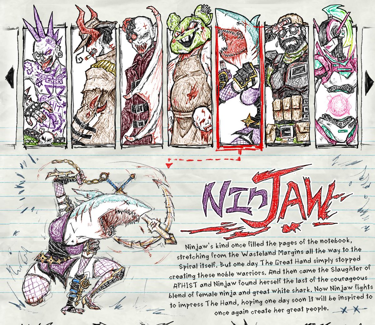 davidscottjaffe's tweet photo. Drawn To Death, mixing Ninjas with Sharks since 2017. What could possibly go wrong?!? https://t.co/oiepwu9eom