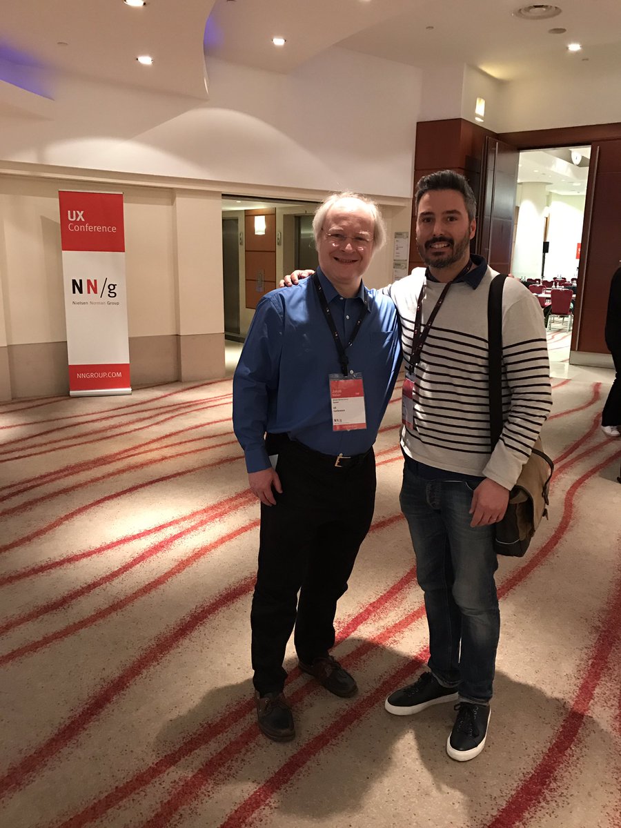 michelerossi's tweet photo. Meeting one of my heros, Jakob Nielsen #nngroup https://t.co/SnHCSRO68o