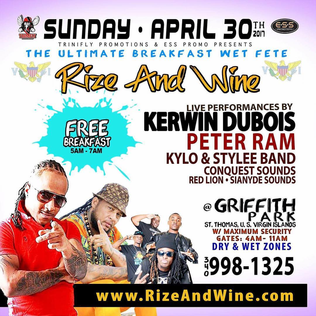 TriniFly's tweet photo. The Original Breakfast Wet Fete is back ! RIZE & WINE Sun. Apr 30, 2017 get your TICKETS NOW!! #RizeAndWine #TriniFly #ESS #Carnival2017 https://t.co/ofNlkte8x0