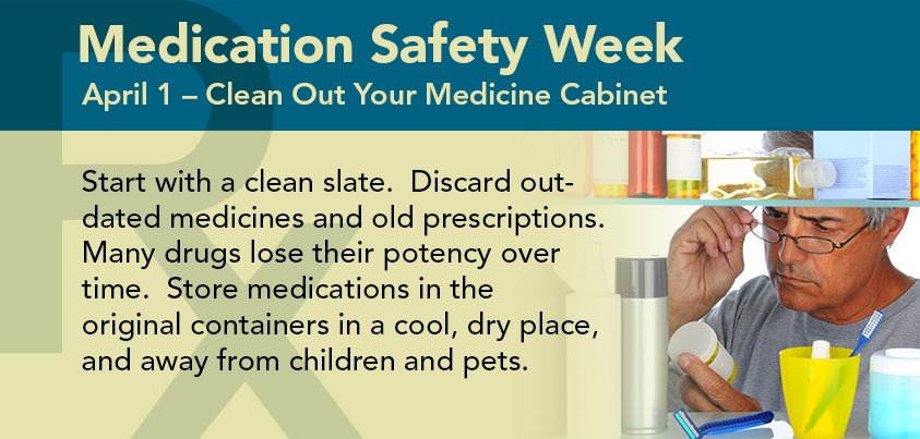 DCVAMC's tweet image. It’s #MedicationSafetyWeek: clean out your medicine cabinet.