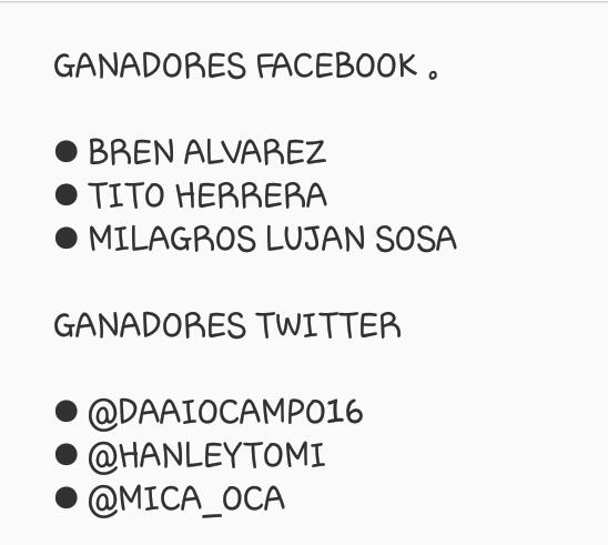 laplazaboliche's tweet photo. Ganadores de twitter @DaaiOcampo16 @HanleyTomi @mica_oca Felicitaciones y gracias a todos por participar https://t.co/FIcjo0z873
