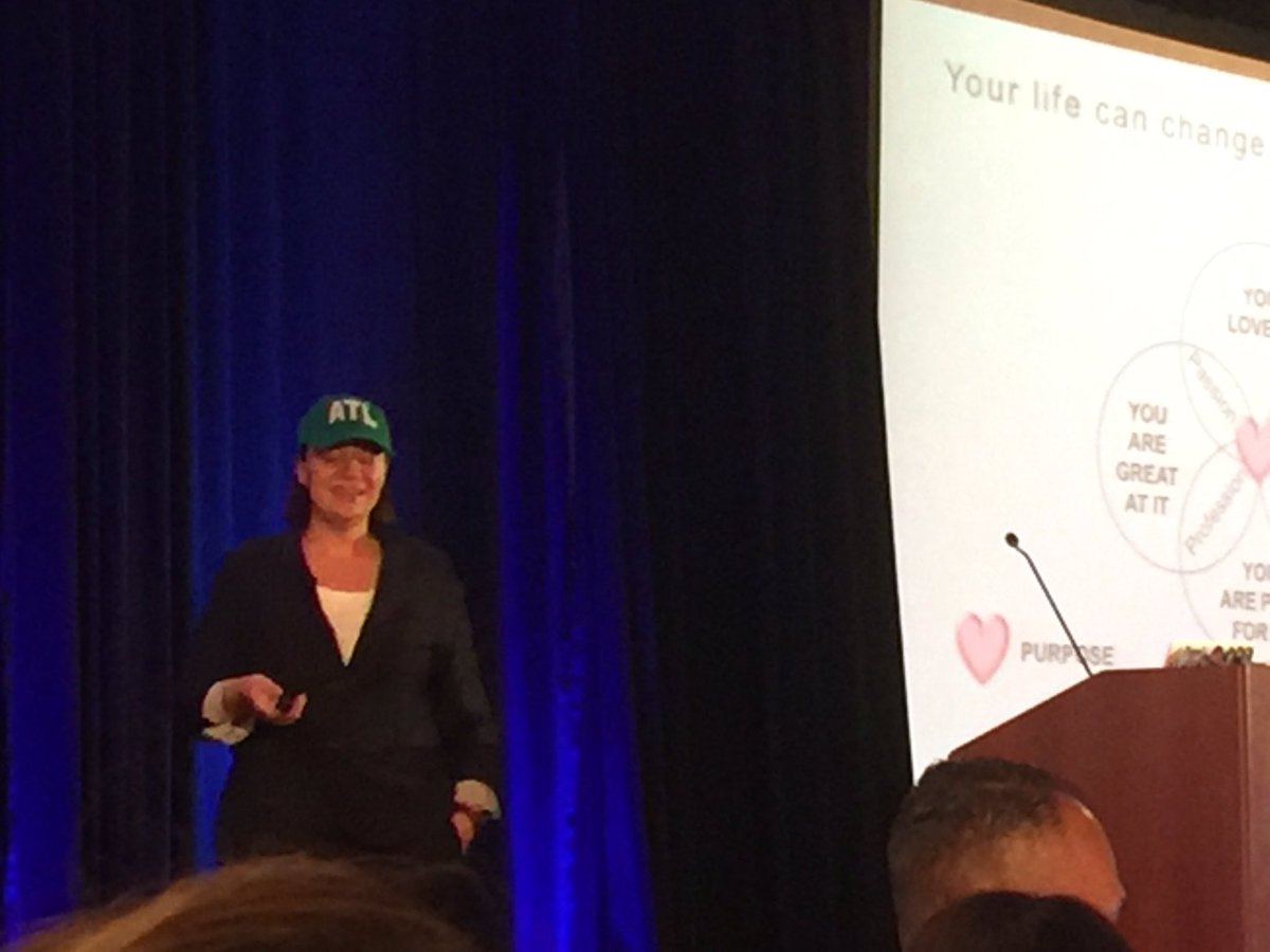 .<a href="/TheChrisDuarte/">Chris Duarte</a> rocking the ATL cap during the final #SED17 keynote <a href="/salesforce/">Salesforce</a> #WorkLifeBalance how to be a giver without burning out