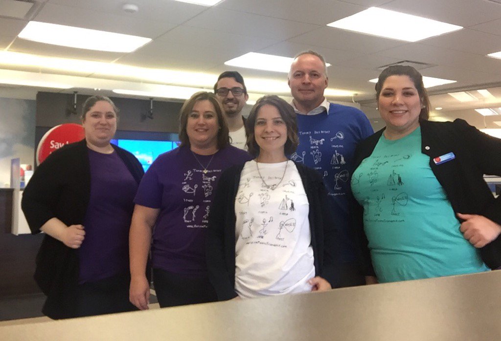 Team Bank&amp;Cecil wearing Tommys tshirts for Autism Awareness.#beingbmo#2020paralympicgames #autismawareness