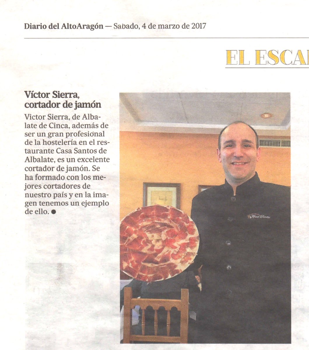 RestCasaSantos's tweet photo. Has probado nuestro jamón? Si todavía no lo has hecho no esperes más y ven a probarlo. En Diario del Alto Aragón se hicieron eco de ello. https://t.co/0YlHOgGyGU