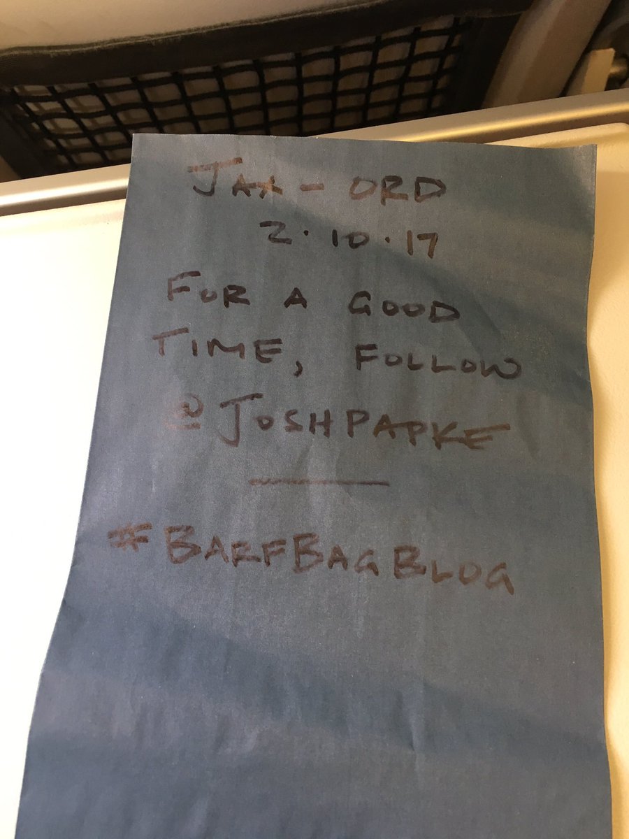 joshpapke's tweet image. #OnMyNextFlight:
I will continue to write inspirational notes on barf bags.

Here&apos;s hopin&apos; this idea catches on.

#BarfBagBlog
@JimGaffigan?
