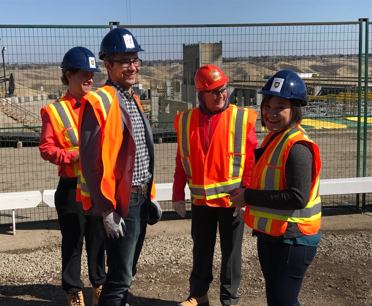 uLethbridge's tweet photo. @ulsupresident with @SPhillipsAB @MFitzpatrickNDP talking bright futures onsite at #destinationproject #yql @PCLConstruction https://t.co/7fCwU3Vr9D