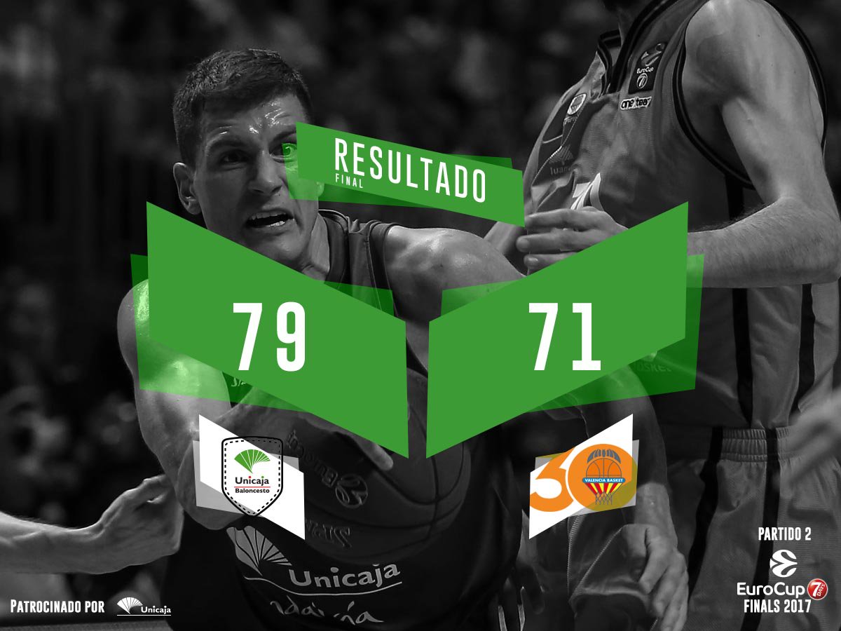 unicajaCB's tweet photo. 🏀💚💜💪¡¡VICTORIA!! Lo dijimos #MálagaNoSeRinde Habrá 3er partido en Valencia  #7DAYSEuroCupFinals https://t.co/0cQ4F3KiRe