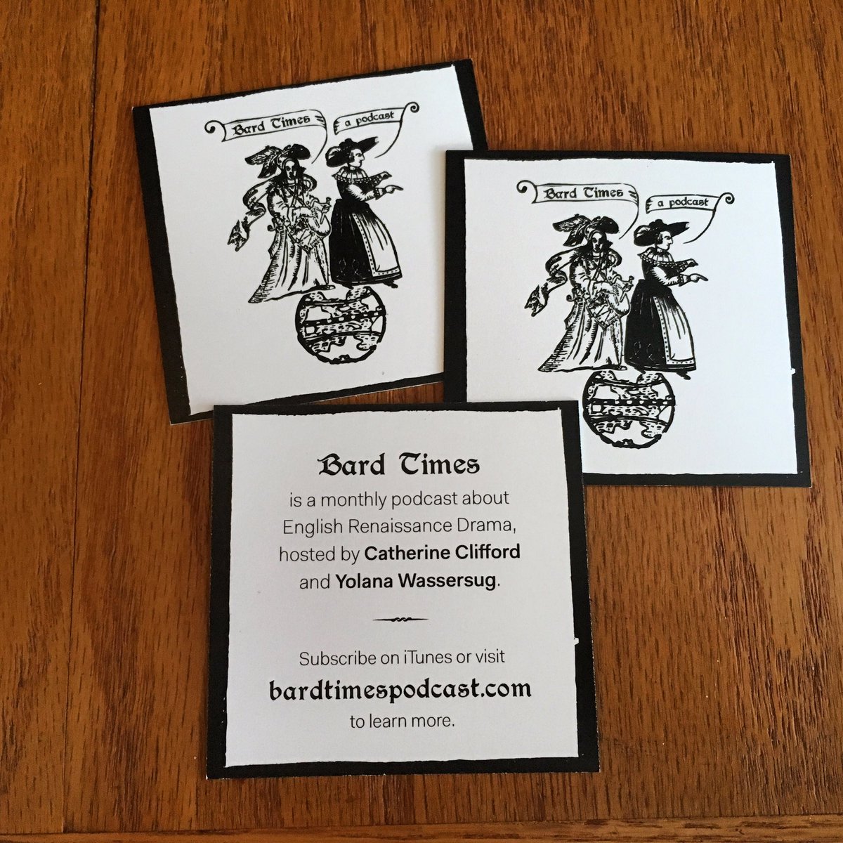 The podcast got some sweet little cards, because we mean business. Designed with love by <a href="/TheForestFriend/">Christel LeBlanc</a>.