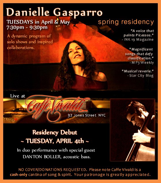 Over the moon to be launching into my NYC spring residency @ Caffe Vivaldi this TUES 4/4. Please join me beneath it for a musical spell!