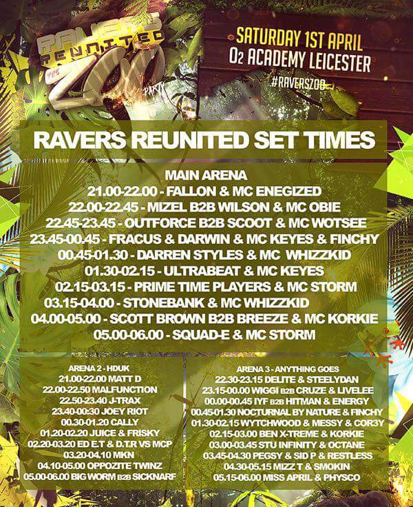 Set times for #RaversReunited 

Insanly good night alert! #ZooParty