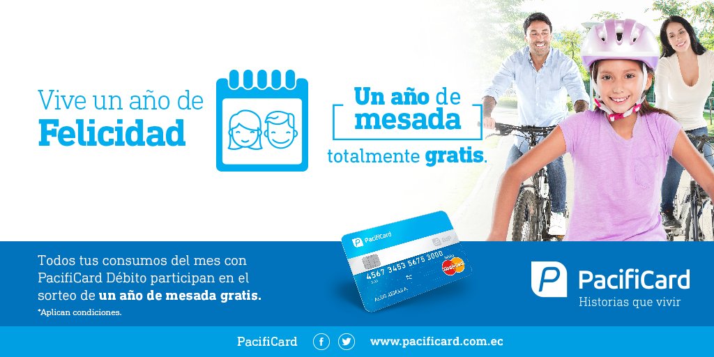 PacifiCard's tweet photo. ¡Tus consumos en el mes de Abril con PacifiCard Débito, participan en el sorteo de un año de mesada gratis! https://t.co/7NGJfTMXY0