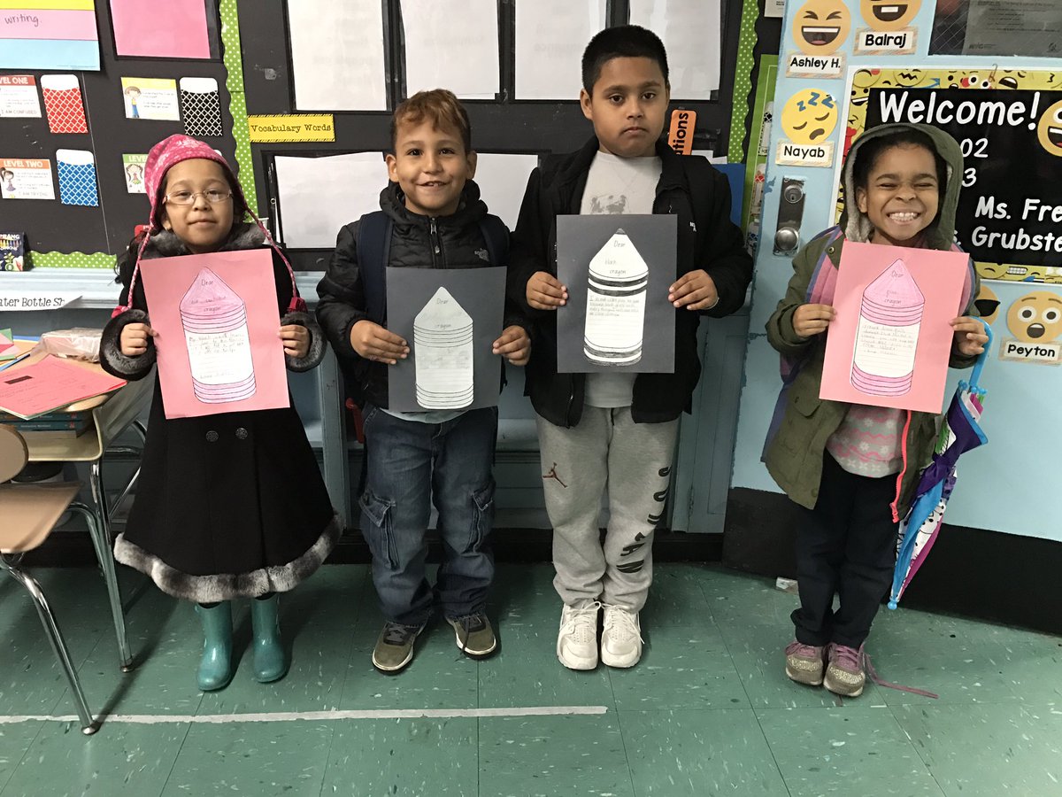 2ndGradeJKO's tweet image. #class202 celebrated #nationalcrayonday by reading "The Day The Crayons Quit". @PS66JKO