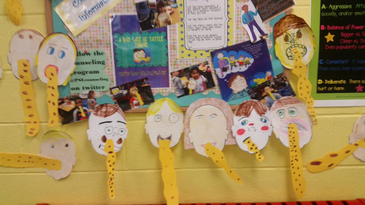 PSEcounseling's tweet photo. Tattling vs Reporting.  First graders  learn about the bad case of the tattle tongue. #notattletongue https://t.co/3UJqfzt3hZ
