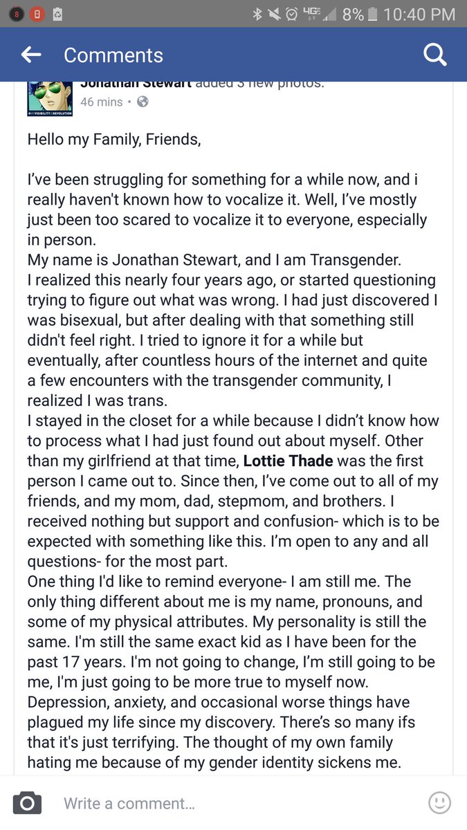 JonnyZKOT's tweet photo. Hes my coming out fb post!!! https://t.co/XSBjDoOj9t