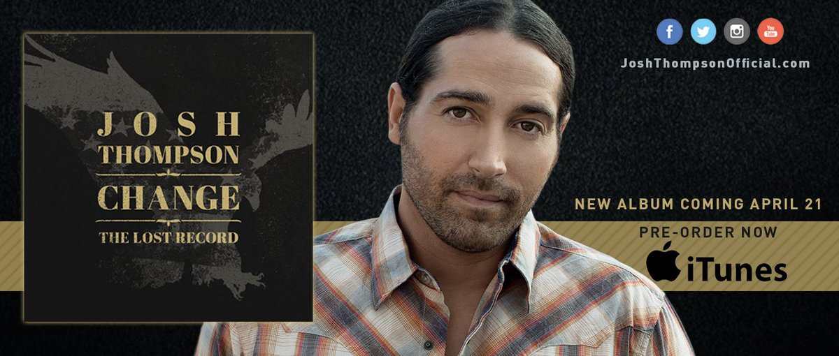 TheJoshThompson's tweet photo. New album from Josh Thompson -- Change: The Lost Record -- coming 4/21 and available NOW for pre-order. Listen! --> https://t.co/nPl6UJIpOj https://t.co/YZfbJopFPY