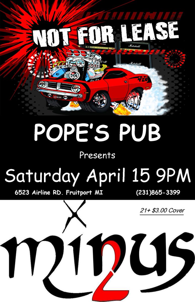 Notforleaserock's tweet photo. Rocking POPES PUB April 15th at 9PM
#rock #metal #show #notforlease #minus2 #popespub #april #hardrock https://t.co/u9IGYi88iS