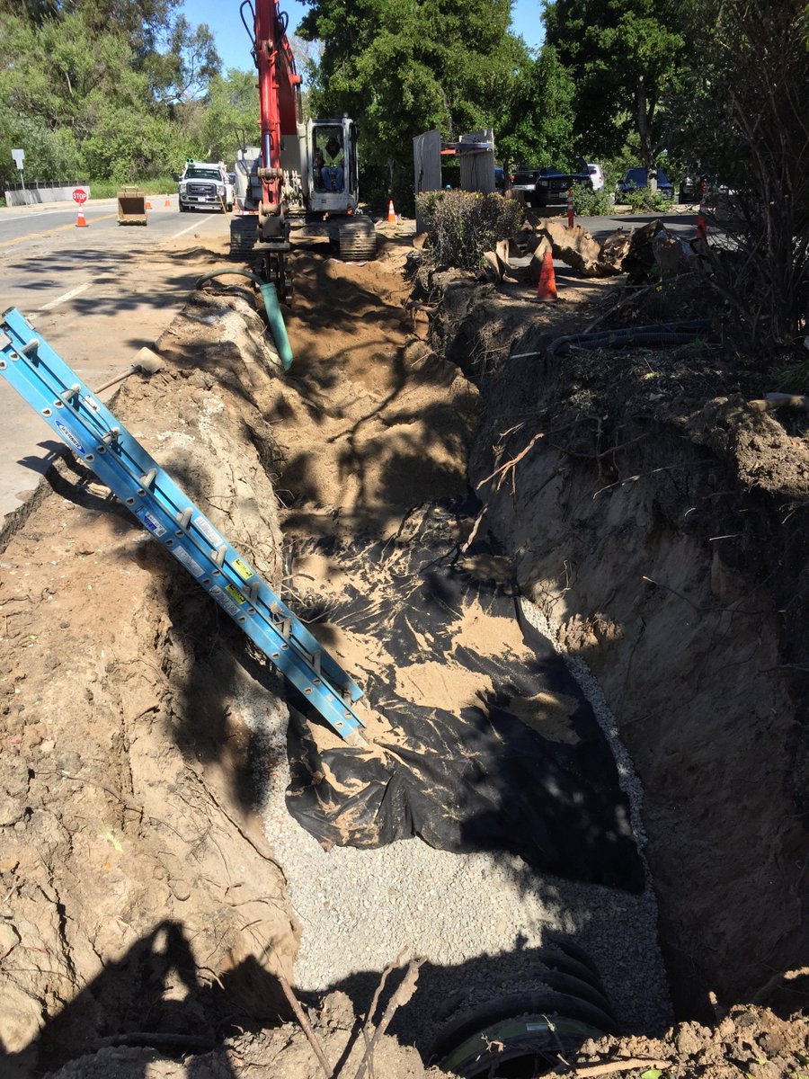 <a href="/SLO_City_PW/">SLO City PublicWorks</a> is making progress on replacing 400’ of failed 42” metal storm drain pipe along Sacramento Drive.