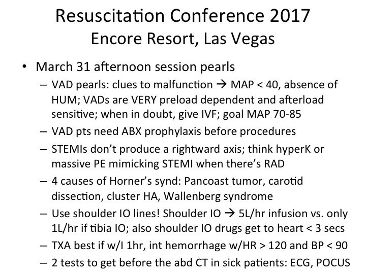 amalmattu's tweet photo. Resuscitation conference pearls from Day 2 afternoon with Slovis, Stahmer, TWu, Hedayati, Mattu #FOAMed #resus17 @chitwngurl https://t.co/pc4BDWj6PG