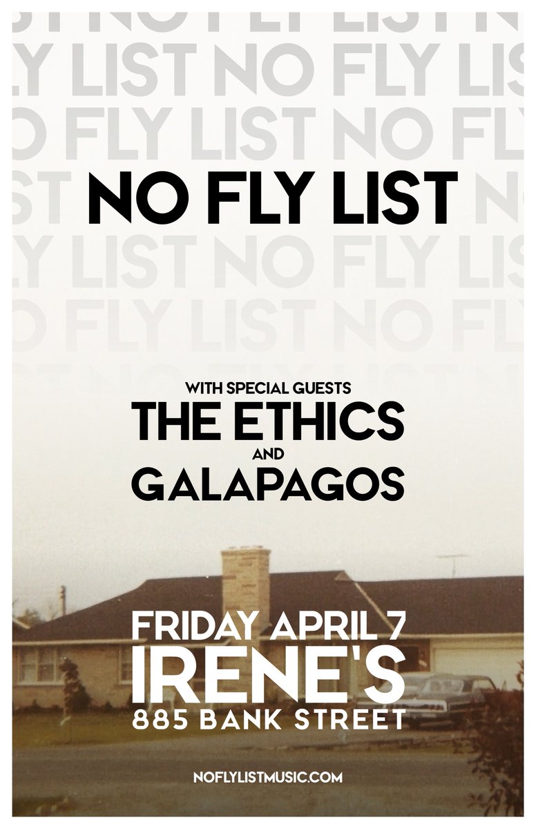 No Fly List (@noflylistmusic) on Twitter photo Next Friday we're back at <a href="/irenespub/">Irene's Pub</a> w/ The Ethics & Galapagos! Hope to see you there! facebook.com/events/9902545… #OttMusic #OttArts #BothSides Next Friday we're back at <a href="/irenespub/">Irene's Pub</a> w/ The Ethics & Galapagos! Hope to see you there! facebook.com/events/9902545… #OttMusic #OttArts #BothSides