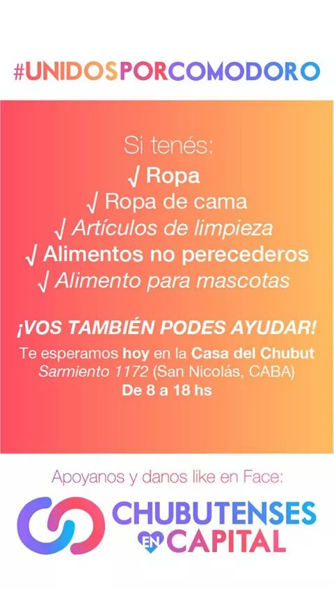 Mareh20's tweet photo. #UnidosPorComodoro
Más que nada artículos de limpieza, calzado, alimentos no perecederos... pero cualquier tipo de ayuda sirve. Rt https://t.co/TEyH2AlDBg